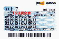 ロト7 第154回 5等3本・6等4本当選!