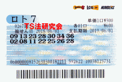 ロト7 第267回 5等5本・6等1本当選!