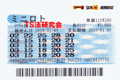 ミニロト第956回では4等25本当選!
