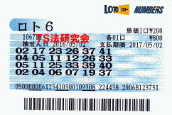ロト6 第1,067回 5等8本当選!