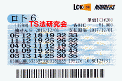 ロト６ 第1,128回　４等１本・５等８本当選！