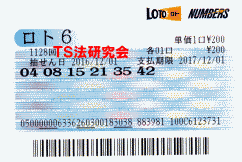 ロト６ 第1,128回　４等１本・５等８本当選！