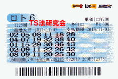ロト6 第1,223回 5等12本当選!
