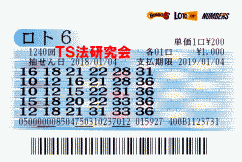 ロト6 第1,240回　４等１４本・５等６１本当選！