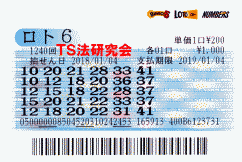 ロト6 第1,240回　４等１４本・５等６１本当選！