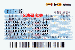 ロト6 第1,241回 5等4本当選!