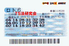 ロト6 第1,248回 5等6本当選!