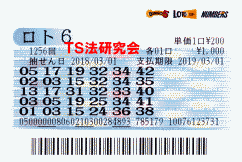 ロト6 第1,256回 5等4本当選!