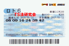 ロト6 第1,285回 5等3本当選!