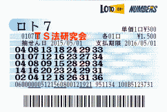 ロト7 第107回 5等4本・6等6本当選!