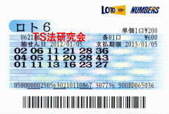 ロト6第621回では5等6本当選!