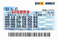 ロト6第621回では5等6本当選!