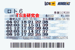 ロト6 第1,007回では5等4本当選!
