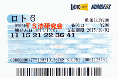 ロト６ 第904回では５等６本当選！