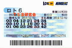 ロト6第818回では5等1本当選!
