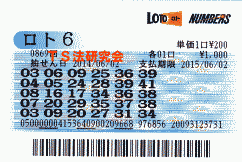 ロト6 第869回では5等6本当選!