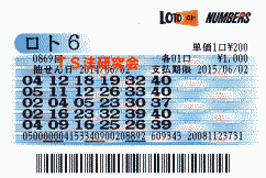 ロト6 第869回では5等6本当選!