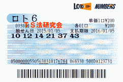 ロト６ 第930回では４等１本・５等１４本当選！