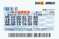 ロト6 第930回では4等1本・5等14本当選!