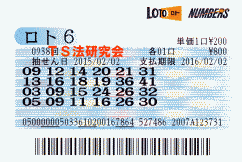 ロト6 第938回では5等5本当選!
