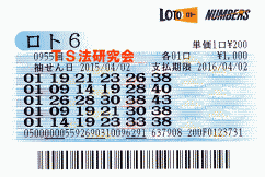 ロト6 第955回では5等17本当選!