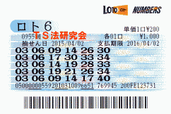 ロト6 第955回では5等17本当選!