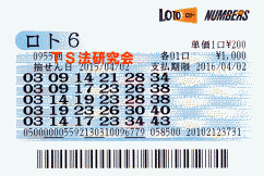 ロト６ 第955回では５等１７本当選！