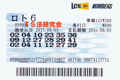 ロト6 第990回では4等1本・5等2本当選!