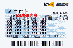 ミニロト第848回では4等24本当選!
