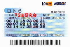 ロト６第646回では４等２本・５等４５本当選！