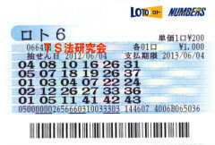 ロト6第664回では5等9本当選!