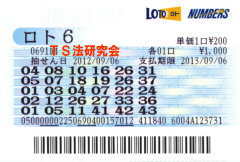 ロト6第691回では2等1本・5等5本当選!